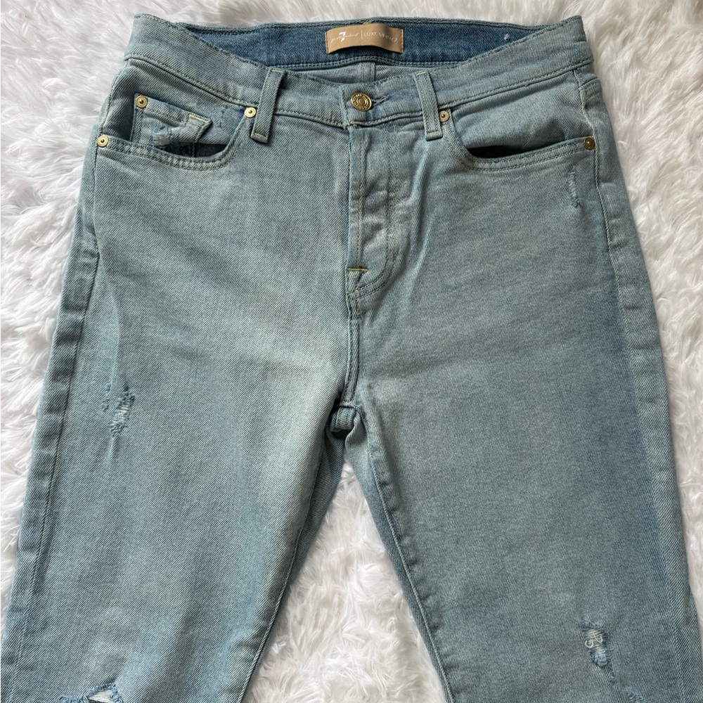 7 for all Mankind Women's Luxe Vintage Ankle‎ Jeans Size 27 Distressed